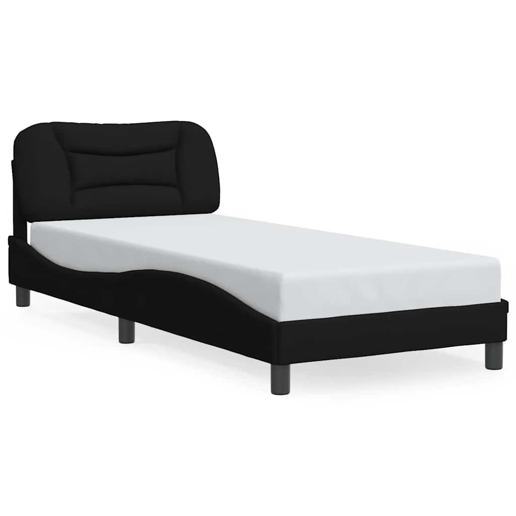 Bettgestell ohne Matratze "Hvar" Schwarz 80x200 cm Stoff