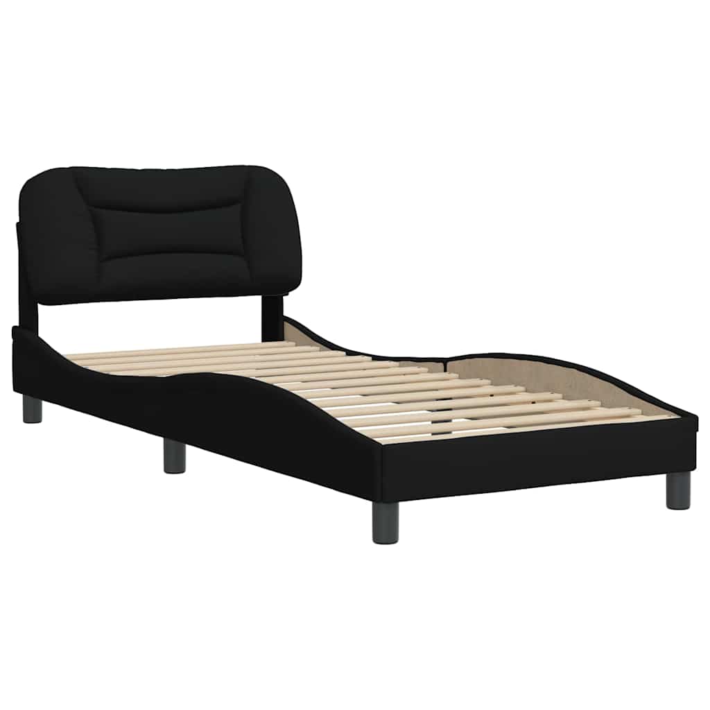 Bettgestell ohne Matratze "Hvar" Schwarz 80x200 cm Stoff