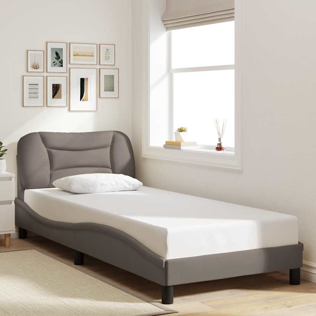 Bettgestell ohne Matratze "Hvar" Taupe 80x200 cm Stoff