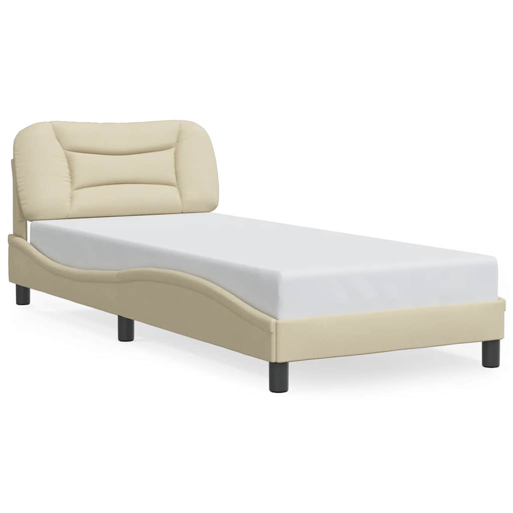 Bettgestell ohne Matratze "Hvar" Creme 80x200 cm Stoff