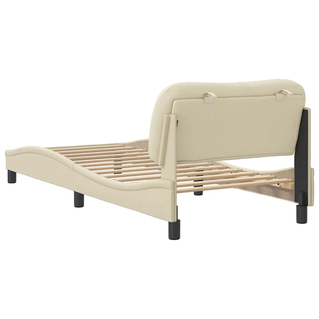 Bettgestell ohne Matratze "Hvar" Creme 80x200 cm Stoff