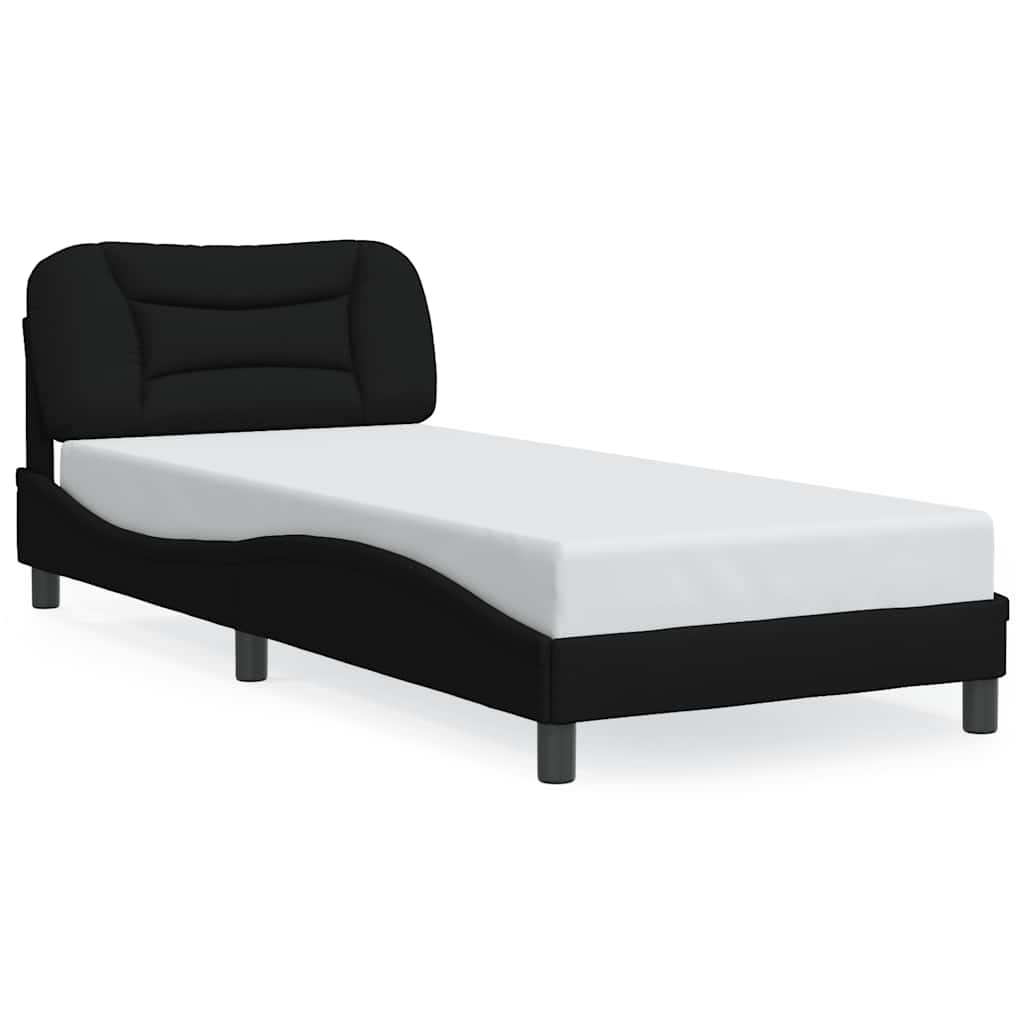 Bettgestell ohne Matratze "Hvar" Schwarz 90x190 cm Stoff