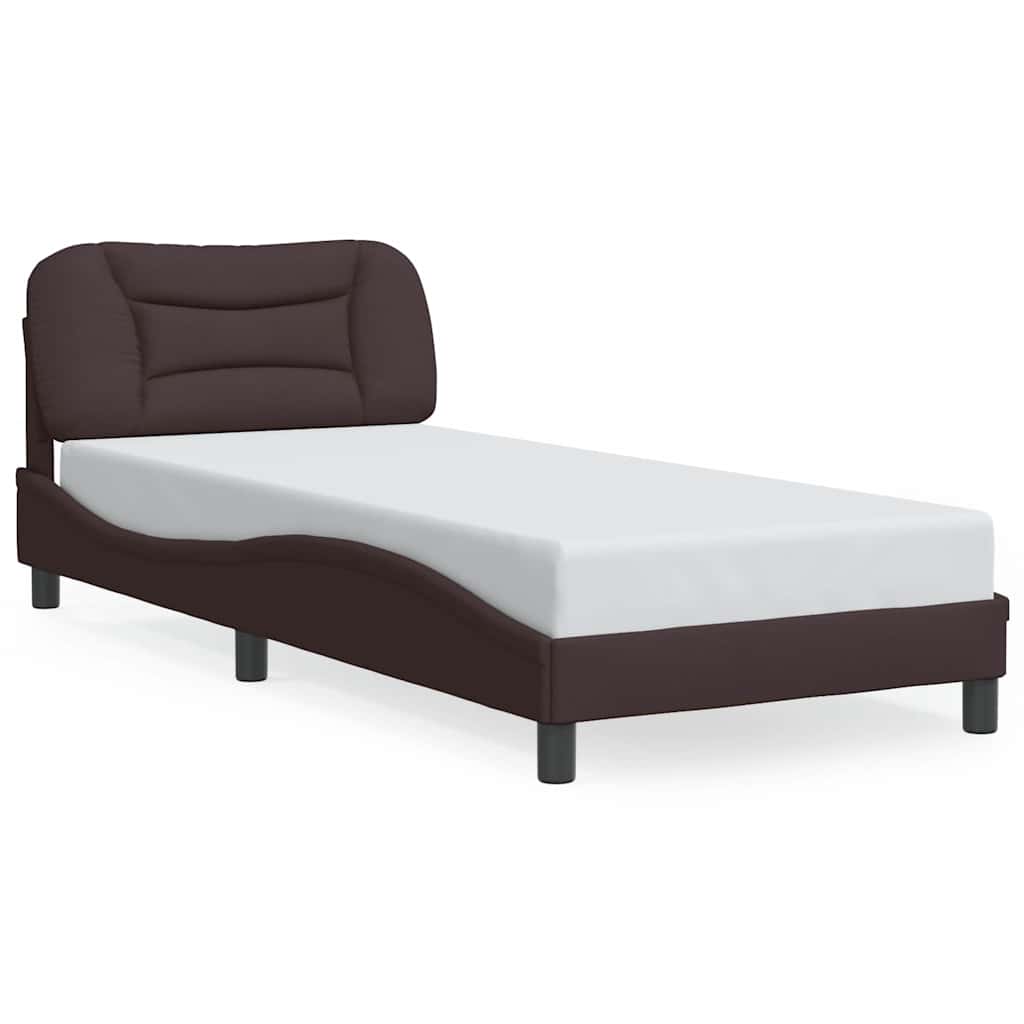Bettgestell ohne Matratze "Hvar" Dunkelbraun 90x190 cm Stoff