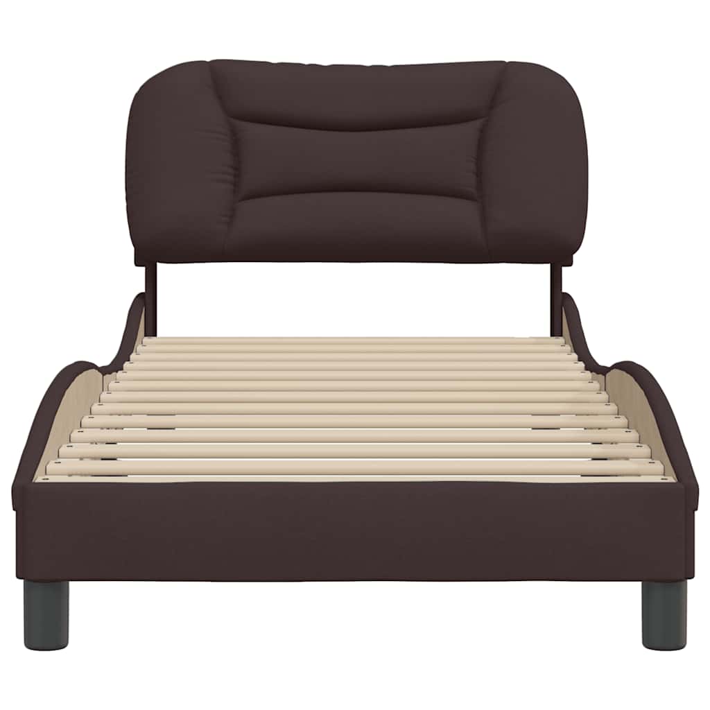 Bettgestell ohne Matratze "Hvar" Dunkelbraun 90x190 cm Stoff