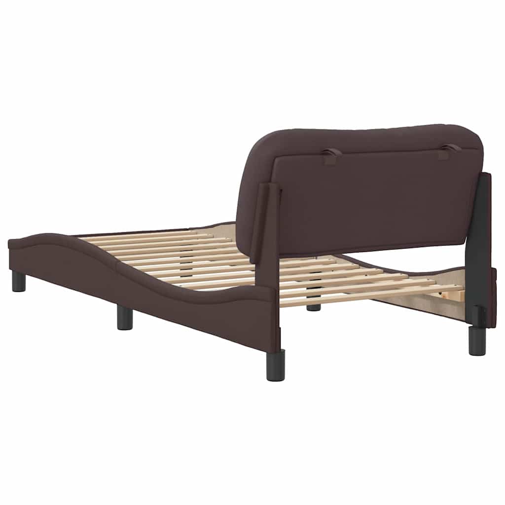 Bettgestell ohne Matratze "Hvar" Dunkelbraun 90x190 cm Stoff