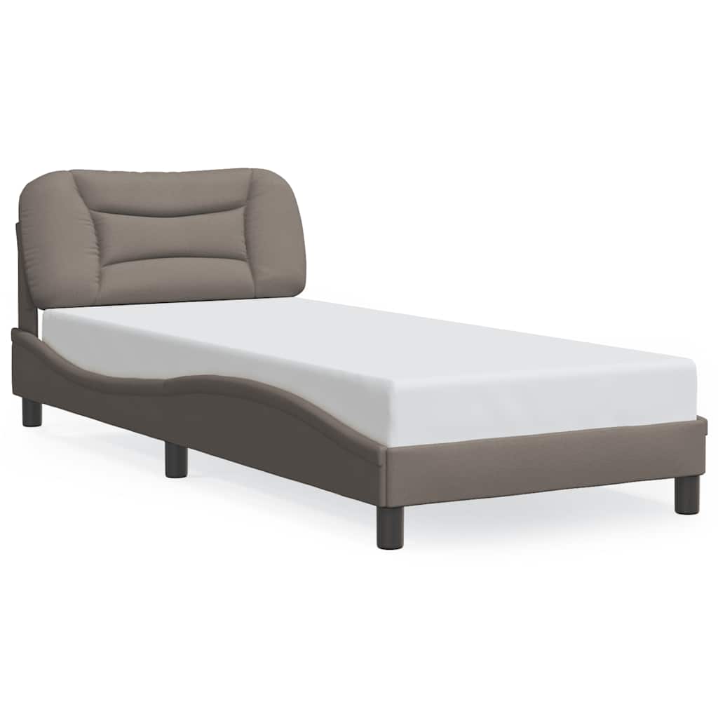 Bettgestell ohne Matratze "Hvar" Taupe 90x190 cm Stoff