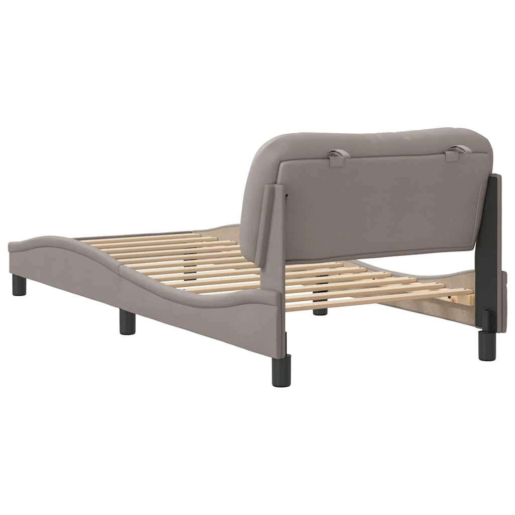 Bettgestell ohne Matratze "Hvar" Taupe 90x190 cm Stoff