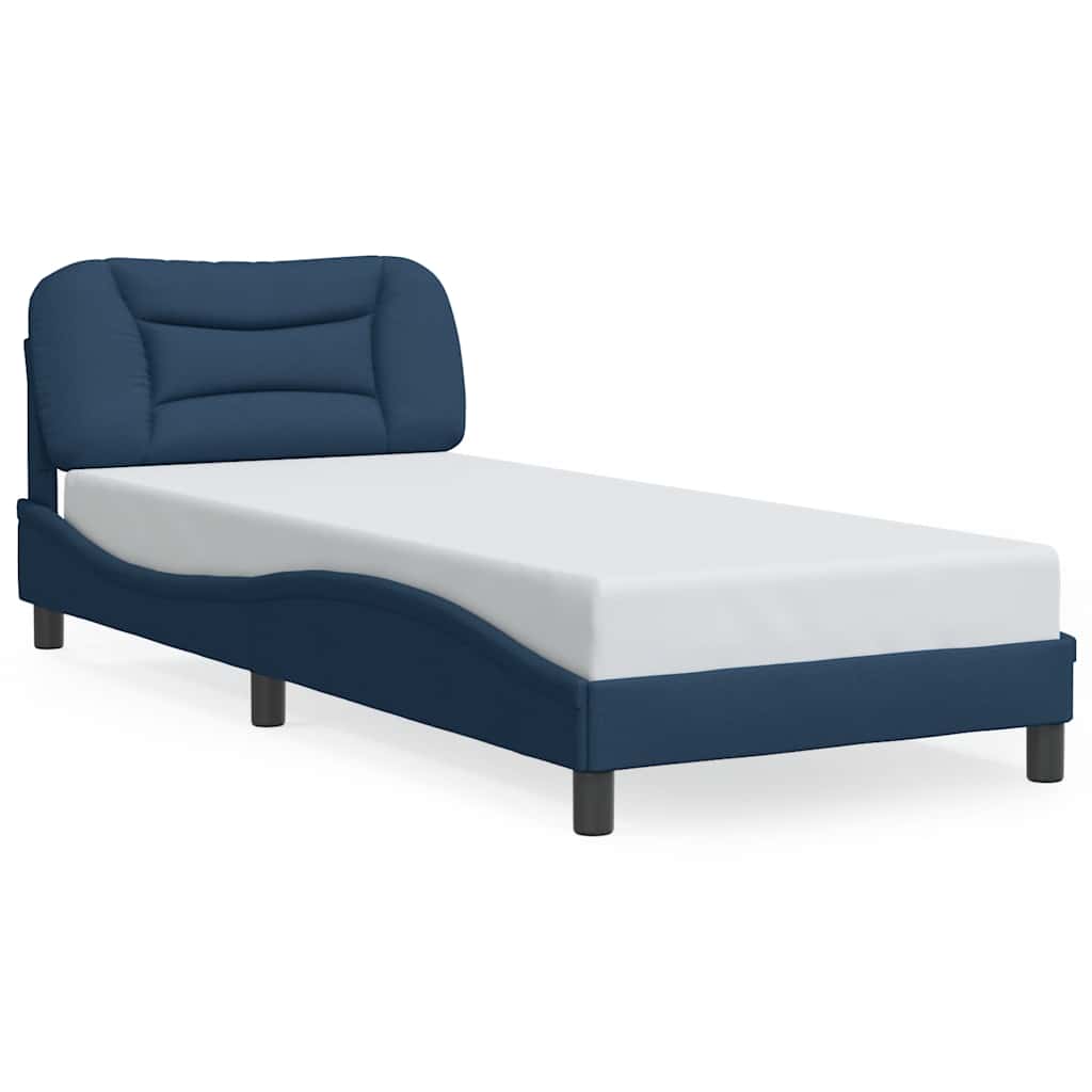Bettgestell ohne Matratze "Hvar" Blau 90x190 cm Stoff