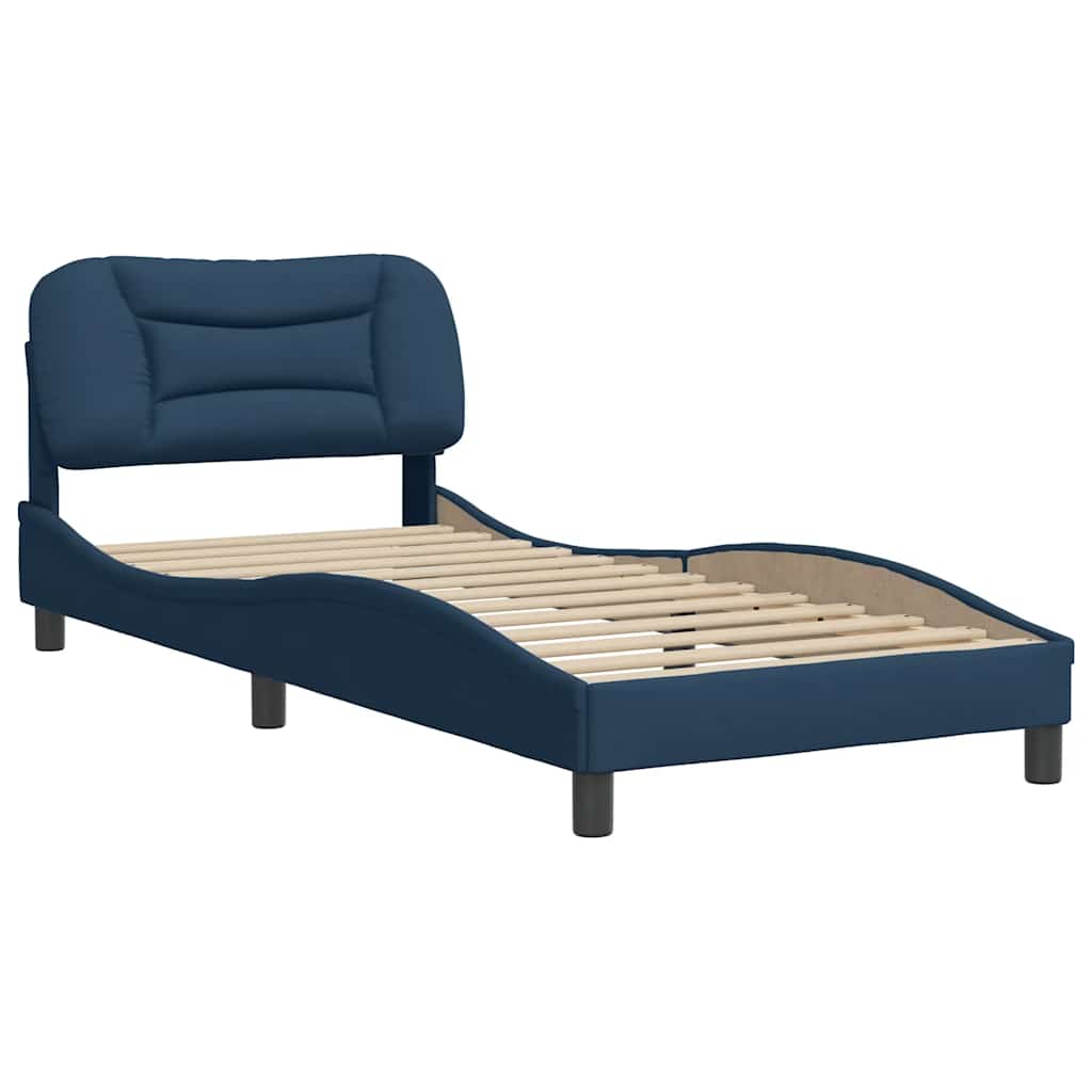 Bettgestell ohne Matratze "Hvar" Blau 90x190 cm Stoff