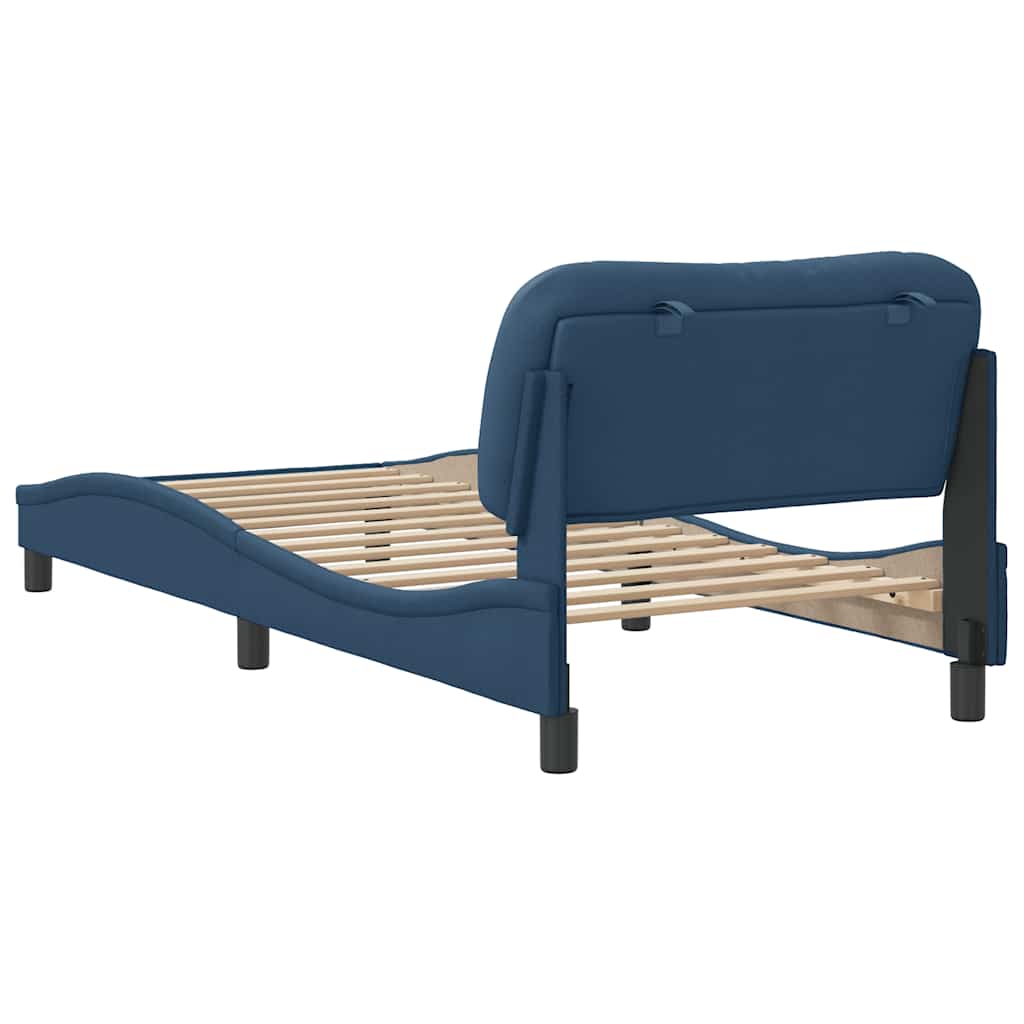 Bettgestell ohne Matratze "Hvar" Blau 90x190 cm Stoff