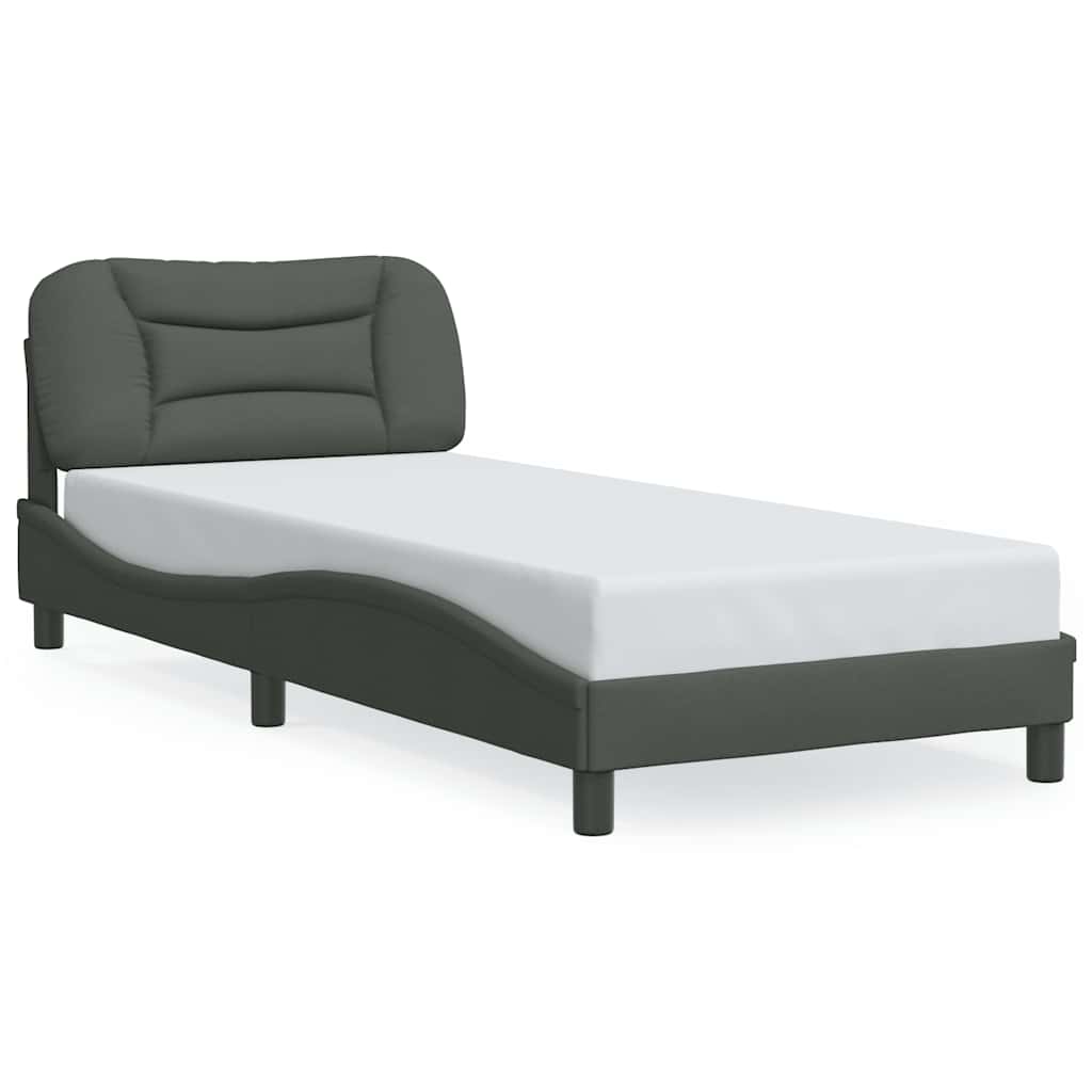 Bettgestell ohne Matratze "Hvar" Dunkelgrau 90x200 cm Stoff