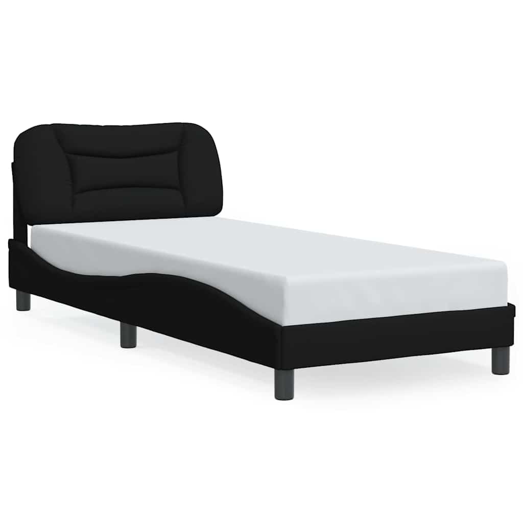 Bettgestell ohne Matratze "Hvar" Schwarz 90x200 cm Stoff