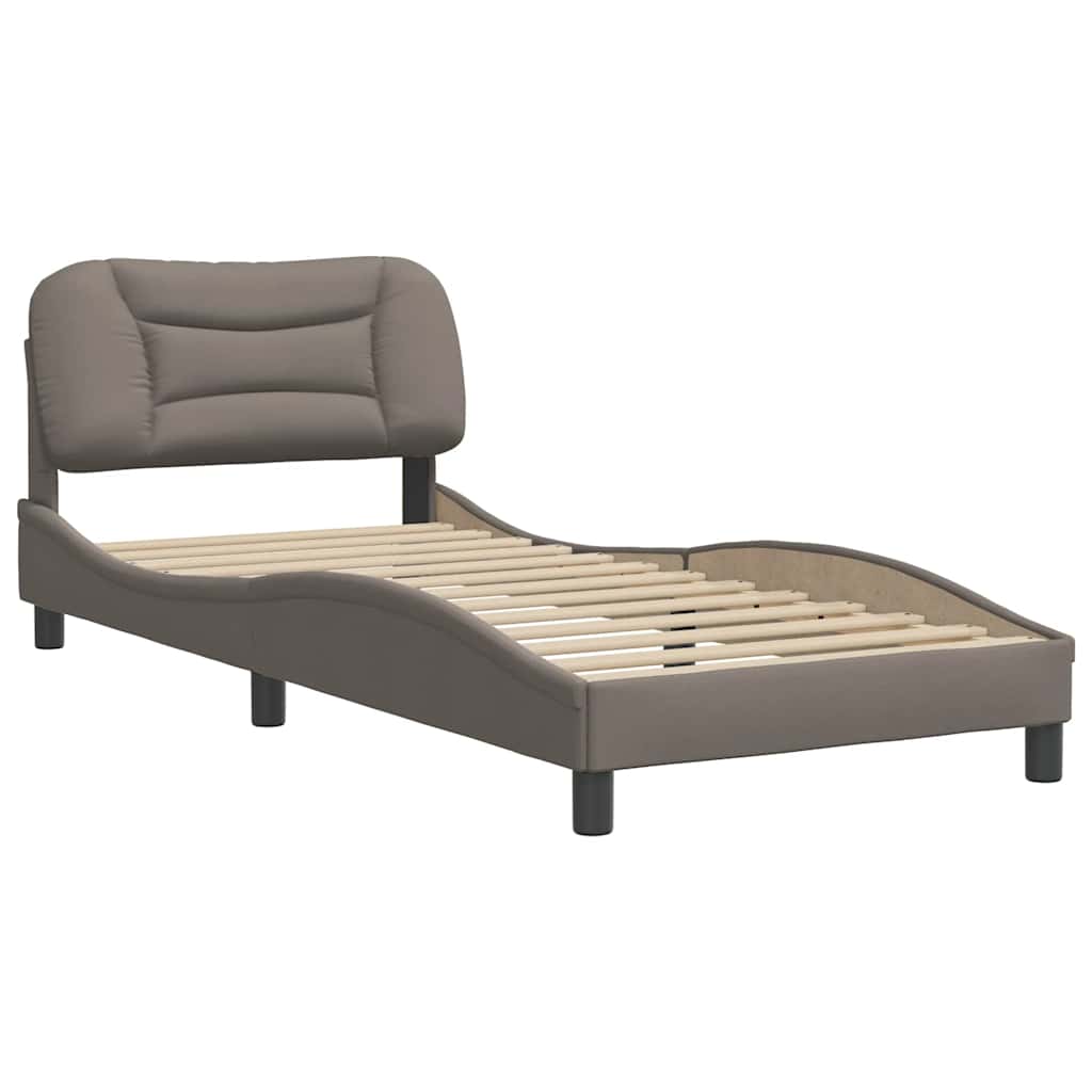 Bettgestell ohne Matratze "Hvar" Taupe 90x200 cm Stoff