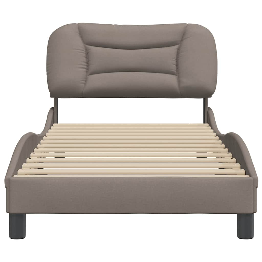 Bettgestell ohne Matratze "Hvar" Taupe 90x200 cm Stoff