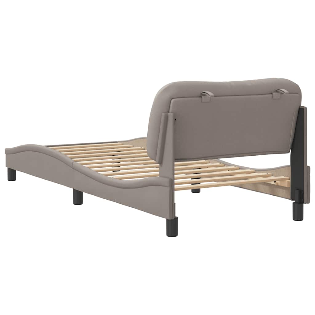 Bettgestell ohne Matratze "Hvar" Taupe 90x200 cm Stoff