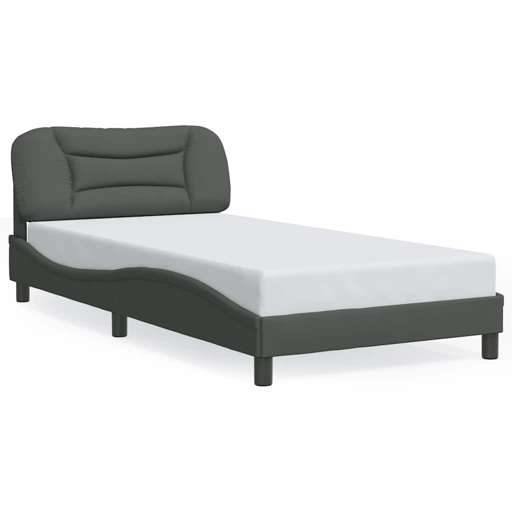 Bettgestell ohne Matratze "Hvar" Dunkelgrau 100x200 cm Stoff