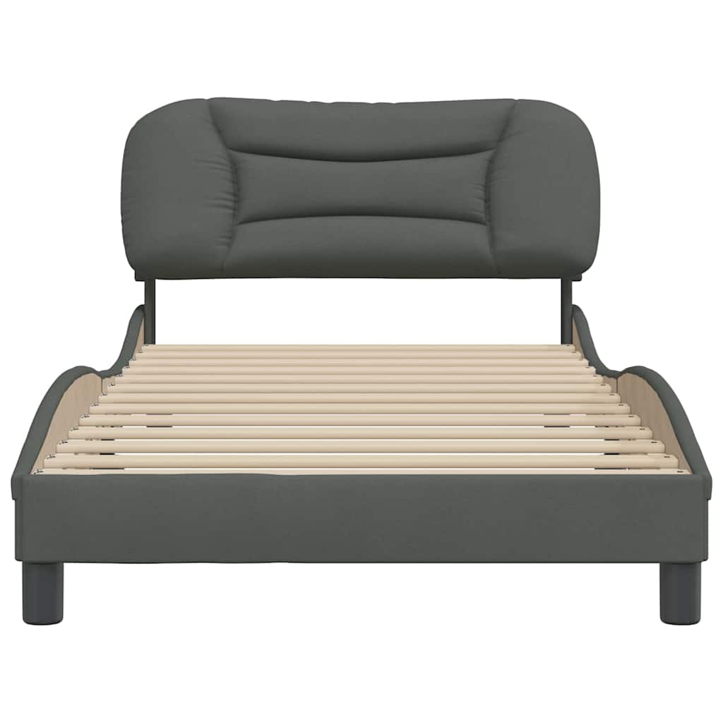 Bettgestell ohne Matratze "Hvar" Dunkelgrau 100x200 cm Stoff