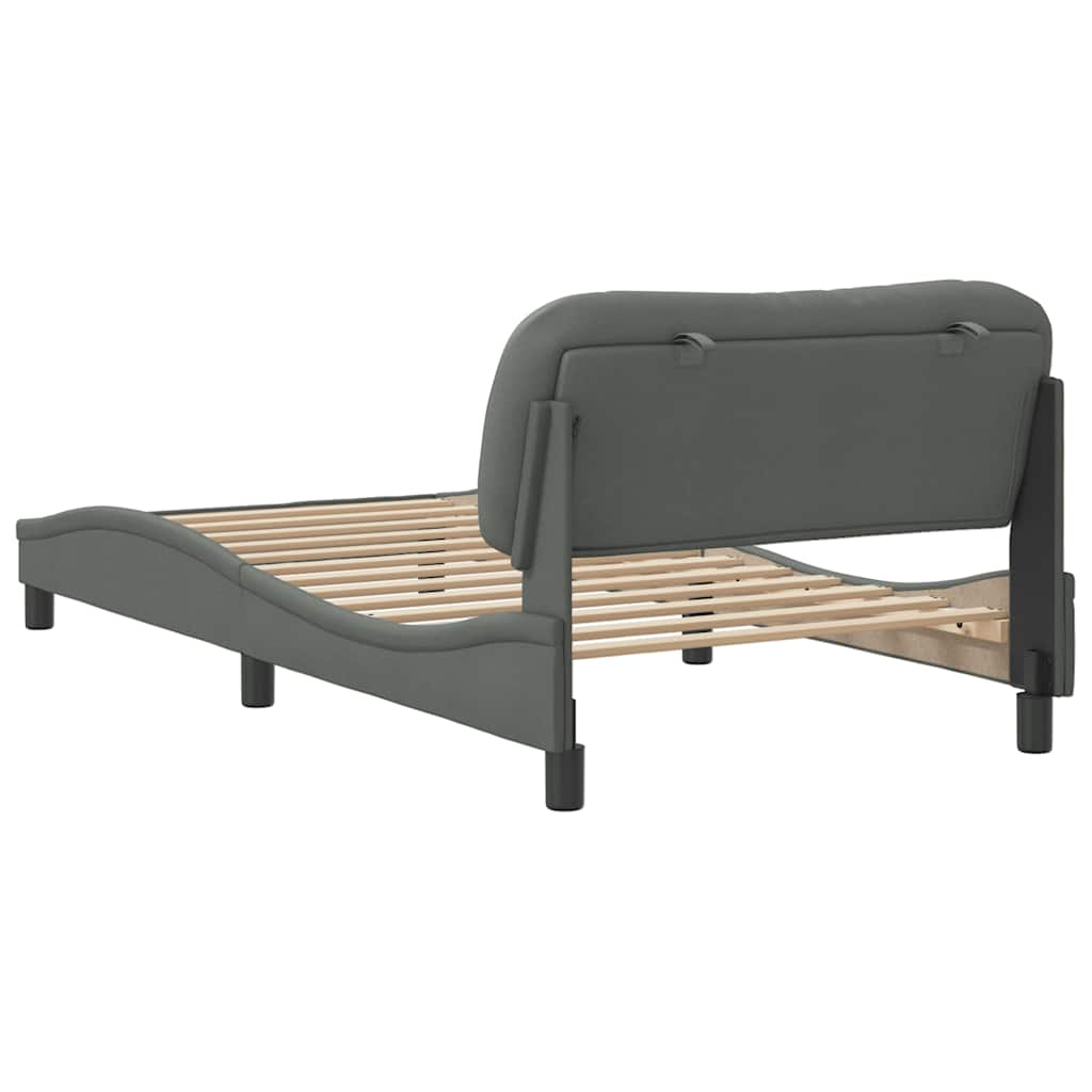Bettgestell ohne Matratze "Hvar" Dunkelgrau 100x200 cm Stoff