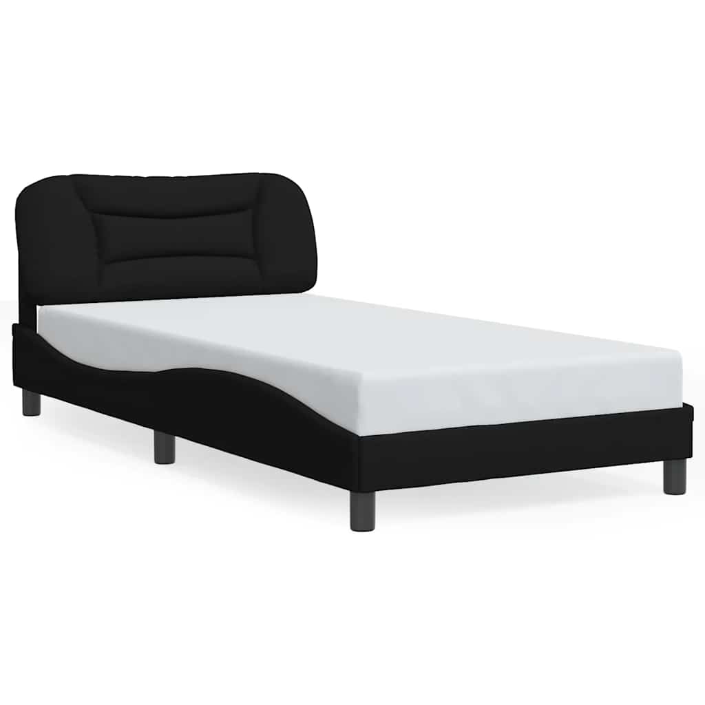 Bettgestell ohne Matratze "Hvar" Schwarz 100x200 cm Stoff