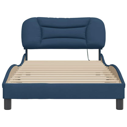 Bettgestell ohne Matratze "Hvar" Blau 100x200 cm Stoff