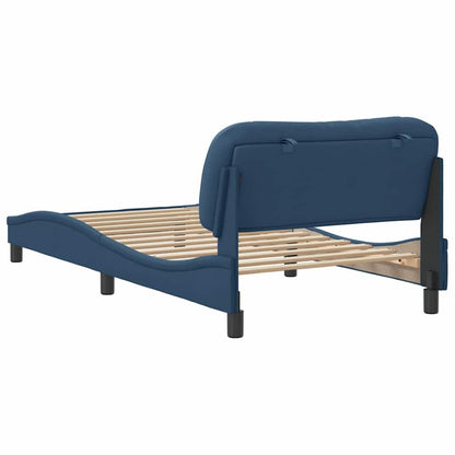 Bettgestell ohne Matratze "Hvar" Blau 100x200 cm Stoff