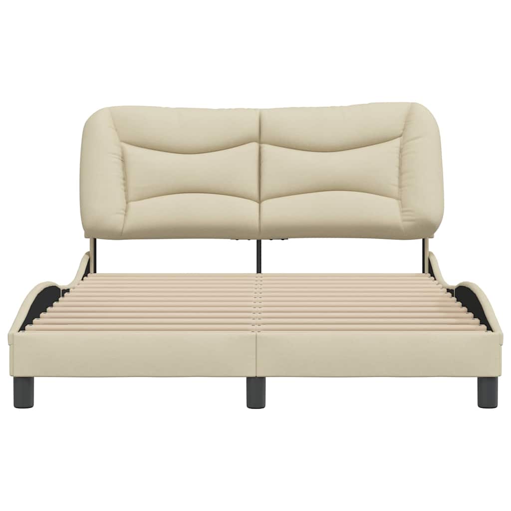 Bettgestell ohne Matratze "Hvar" Creme 120x200 cm Stoff