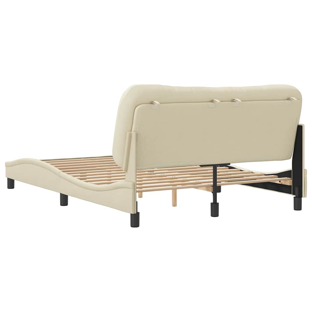 Bettgestell ohne Matratze "Hvar" Creme 120x200 cm Stoff