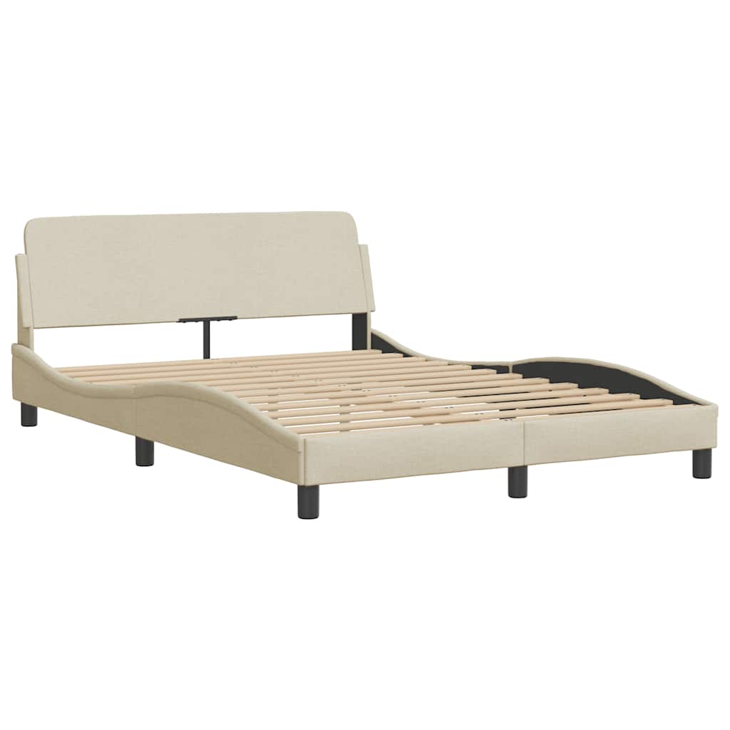 Bettgestell ohne Matratze "Hvar" Creme 120x200 cm Stoff