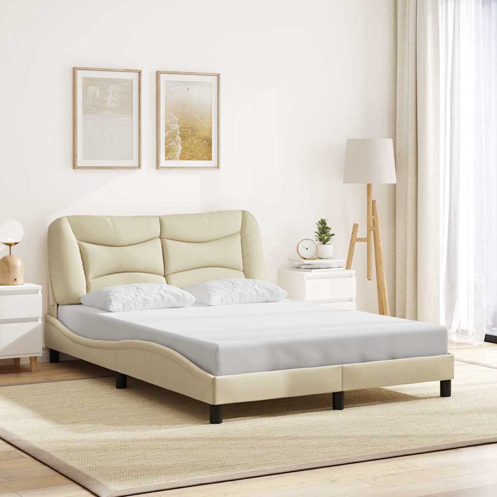 Bettgestell ohne Matratze "Hvar" Creme 120x200 cm Stoff