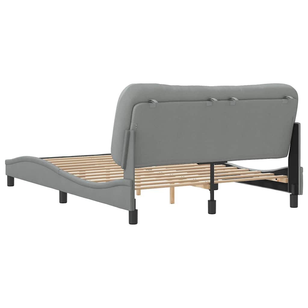 Bettgestell ohne Matratze "Hvar" Hellgrau 140x190 cm Stoff