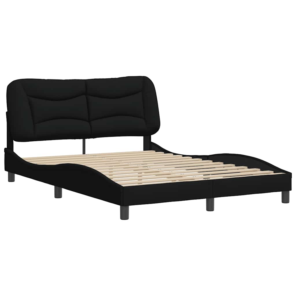 Bettgestell ohne Matratze "Hvar" Schwarz 140x190 cm Stoff