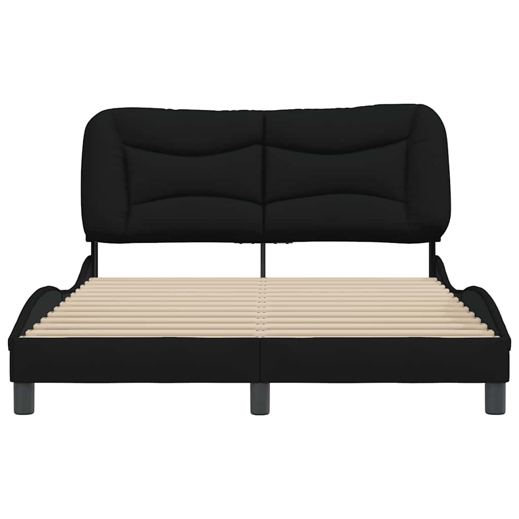 Bettgestell ohne Matratze "Hvar" Schwarz 140x190 cm Stoff