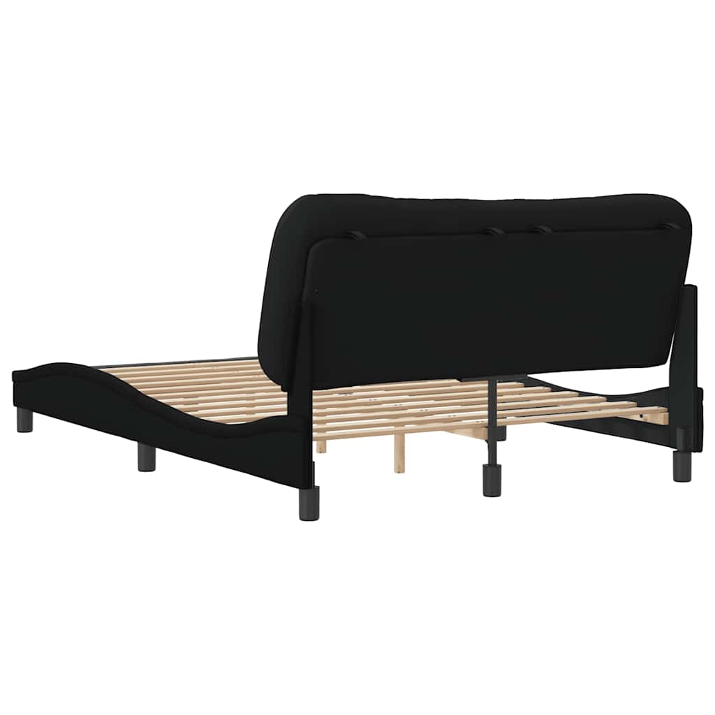 Bettgestell ohne Matratze "Hvar" Schwarz 140x190 cm Stoff