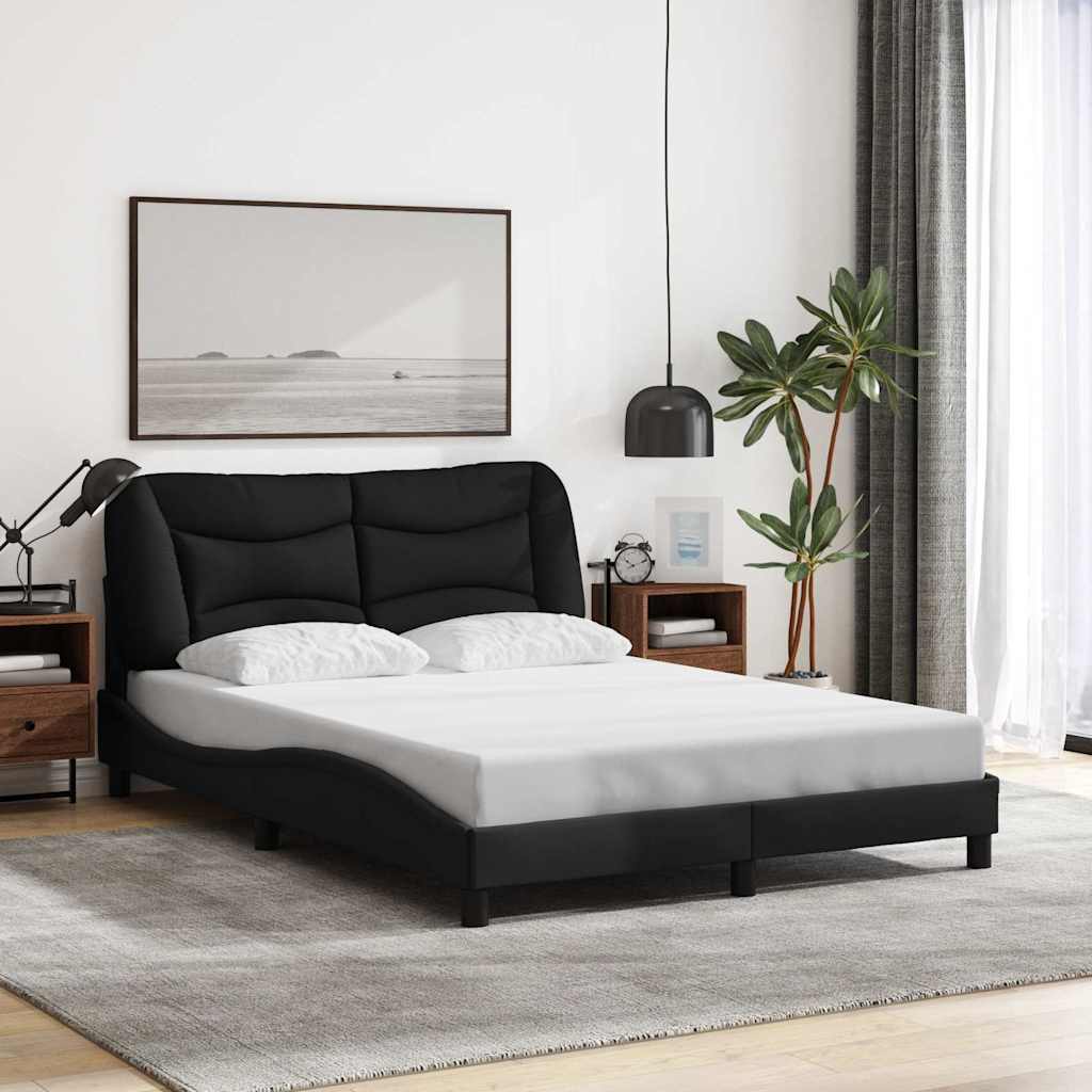 Bettgestell ohne Matratze "Hvar" Schwarz 140x190 cm Stoff