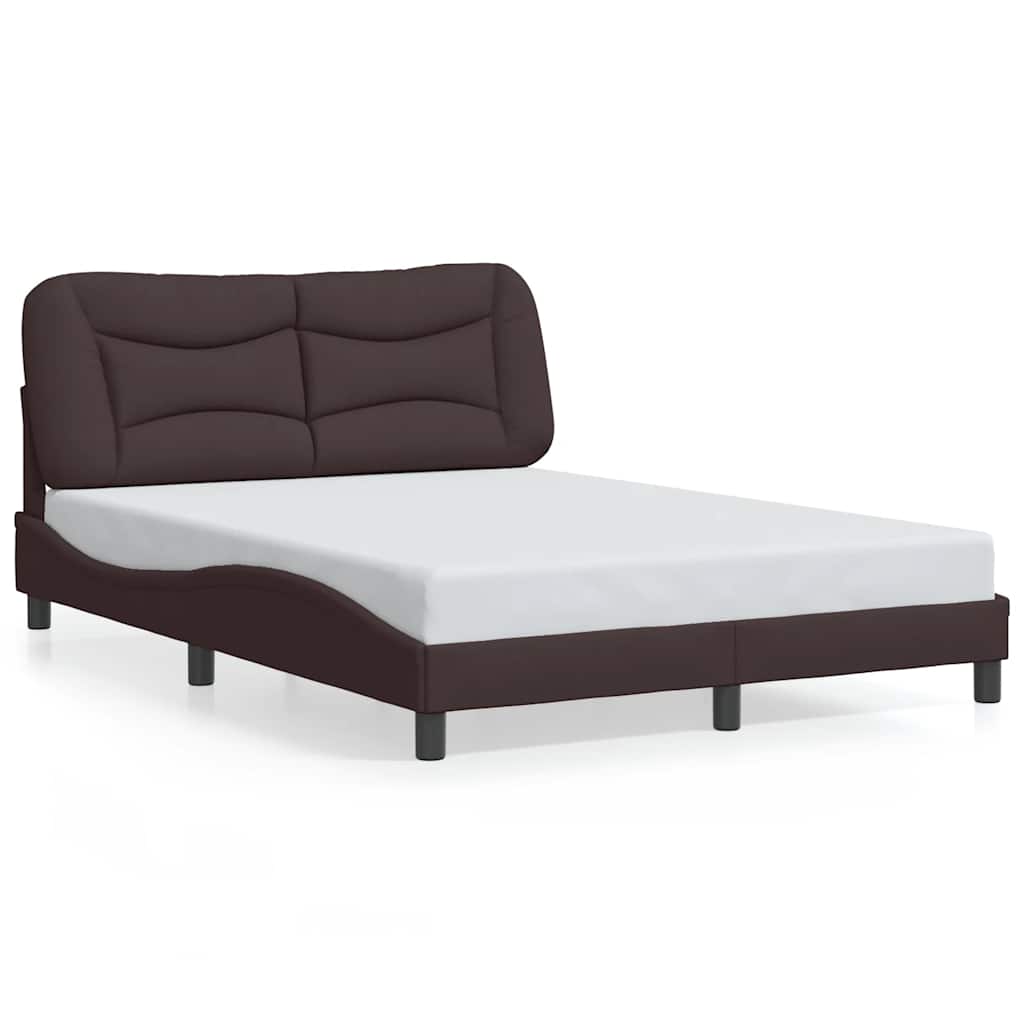 Bettgestell ohne Matratze "Hvar" Dunkelbraun 140x190 cm Stoff