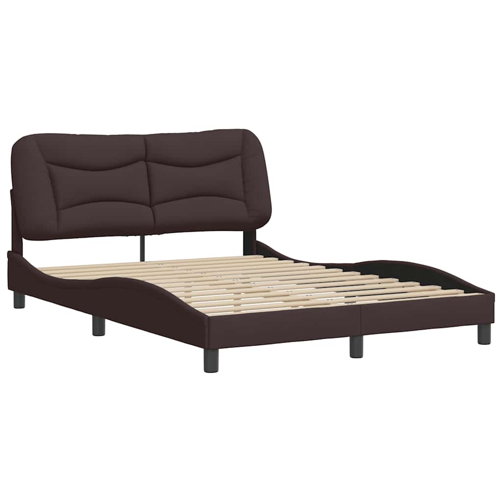 Bettgestell ohne Matratze "Hvar" Dunkelbraun 140x190 cm Stoff