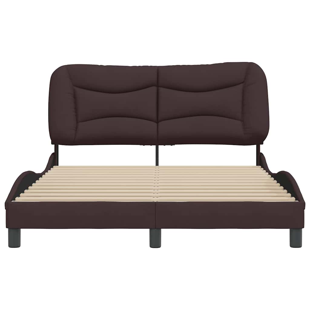 Bettgestell ohne Matratze "Hvar" Dunkelbraun 140x190 cm Stoff