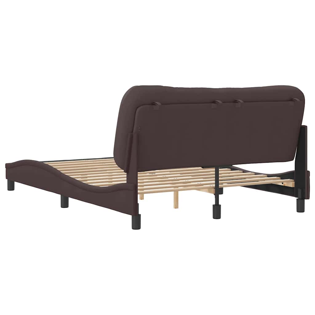 Bettgestell ohne Matratze "Hvar" Dunkelbraun 140x190 cm Stoff