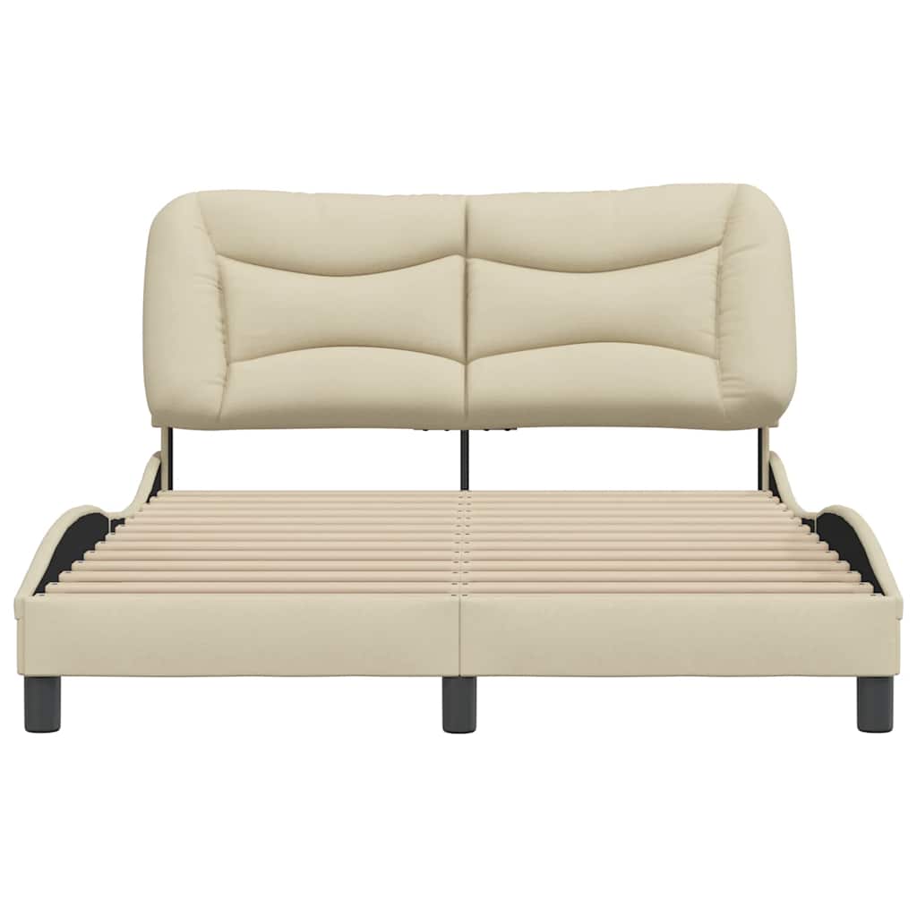 Bettgestell ohne Matratze "Hvar" Creme 140x190 cm Stoff
