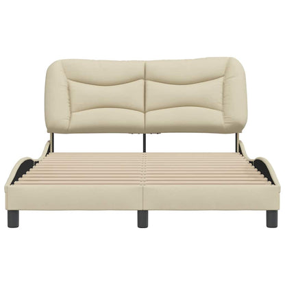 Bettgestell ohne Matratze "Hvar" Creme 140x190 cm Stoff