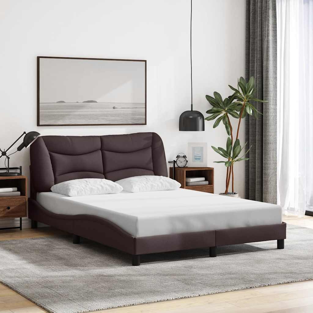 Bettgestell ohne Matratze "Hvar" Dunkelbraun 140x200 cm Stoff