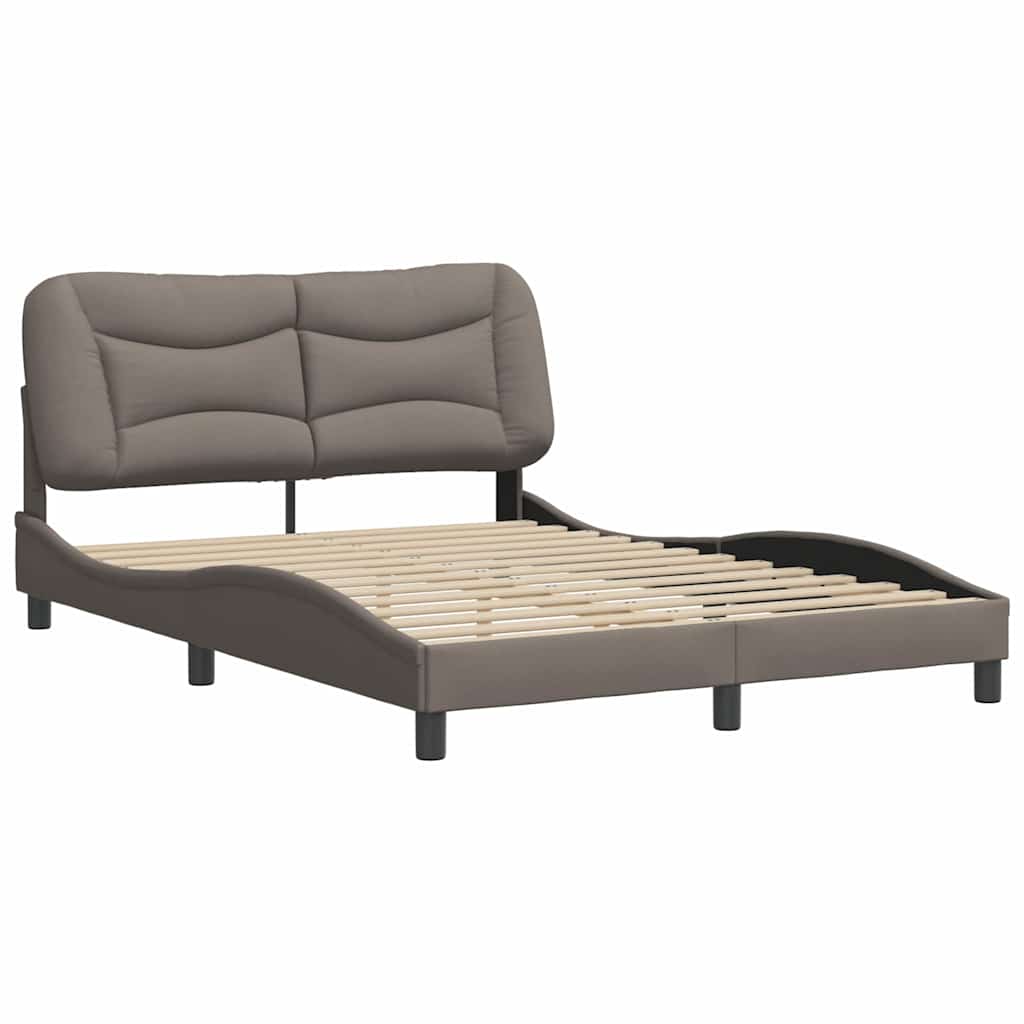 Bettgestell ohne Matratze "Hvar" Taupe 140x200 cm Stoff