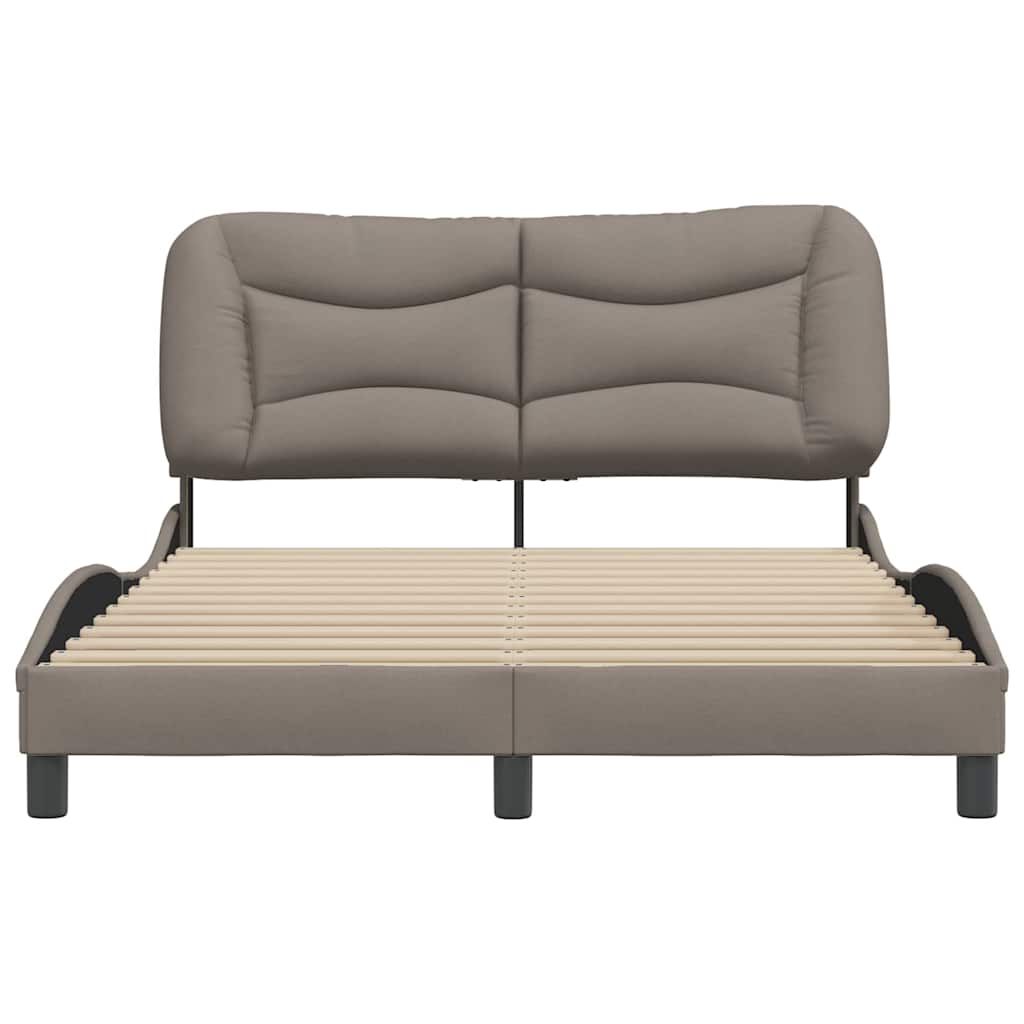 Bettgestell ohne Matratze "Hvar" Taupe 140x200 cm Stoff
