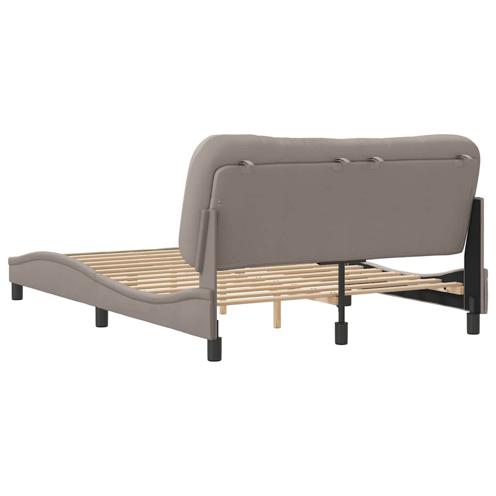 Bettgestell ohne Matratze "Hvar" Taupe 140x200 cm Stoff