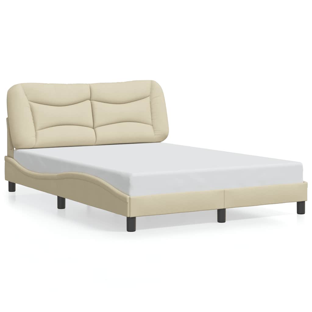 Bettgestell ohne Matratze "Hvar" Creme 140x200 cm Stoff
