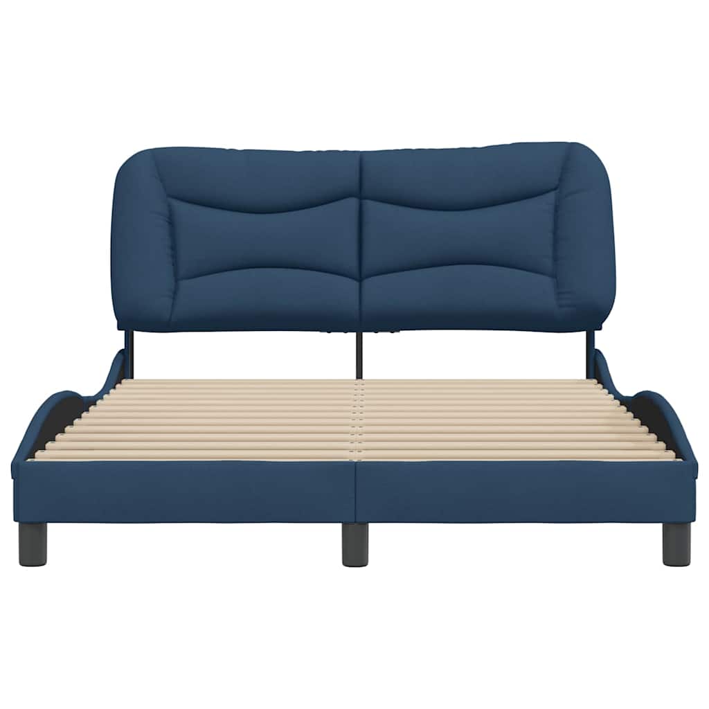 Bettgestell ohne Matratze "Hvar" Blau 140x200 cm Stoff