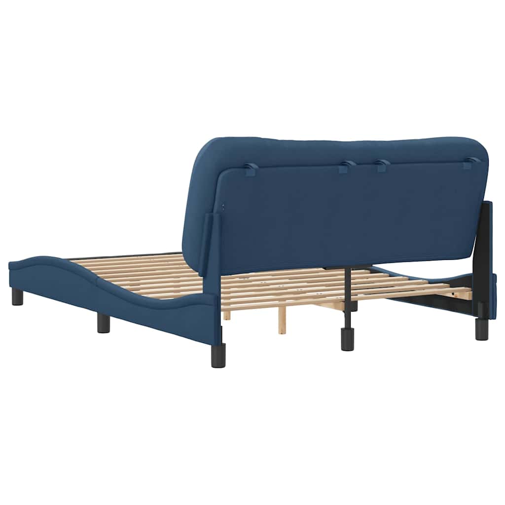 Bettgestell ohne Matratze "Hvar" Blau 140x200 cm Stoff