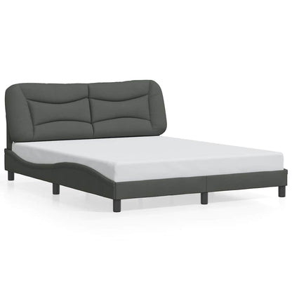 Bettgestell ohne Matratze "Hvar" Dunkelgrau 160x200 cm Stoff