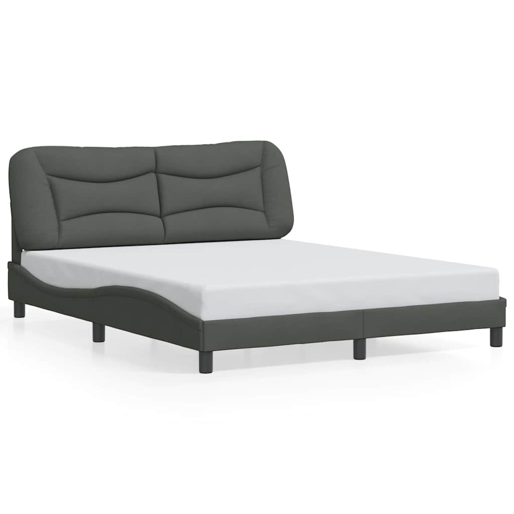 Bettgestell ohne Matratze "Hvar" Dunkelgrau 160x200 cm Stoff