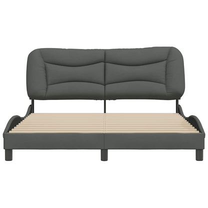 Bettgestell ohne Matratze "Hvar" Dunkelgrau 160x200 cm Stoff